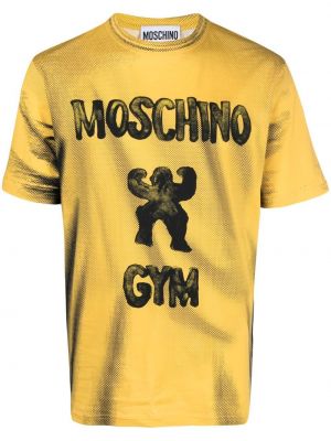 Тениска с принт Moschino жълто