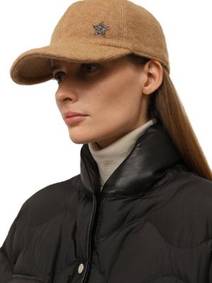 Шелковая шерстяная кепка Lorena Antoniazzi коричневая