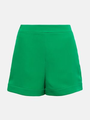 Siidist kõrge vöökohaga lühikesed püksid Valentino roheline