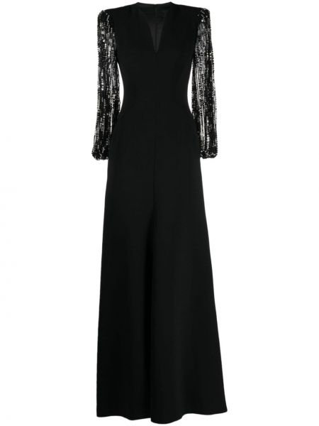 Βραδινό φόρεμα με πετραδάκια Jenny Packham μαύρο