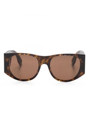 Sluneční brýle s potiskem Fendi Eyewear hnědé