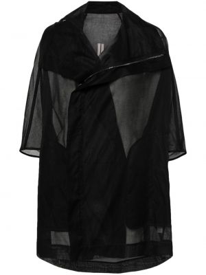 Priehľadná bavlnená bunda Rick Owens čierna