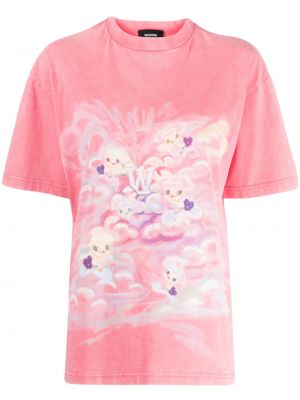 Kokvilnas t-krekls ar apdruku We11done rozā