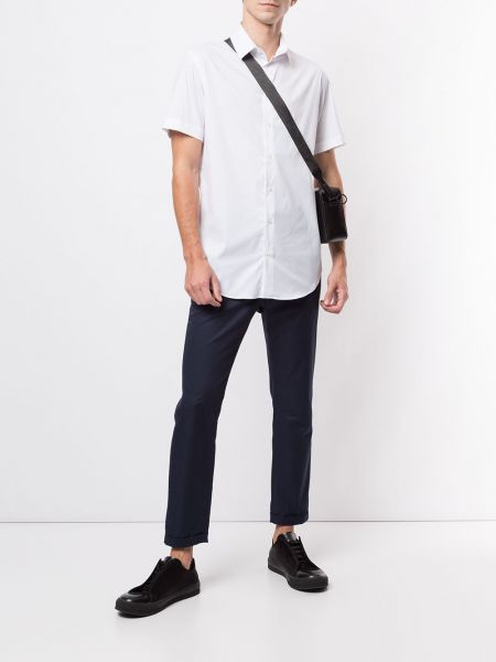 Chemise ajustée avec manches courtes Giorgio Armani blanc