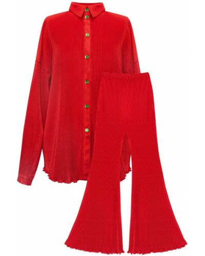 Czerwona piżama plisowana Sleeper