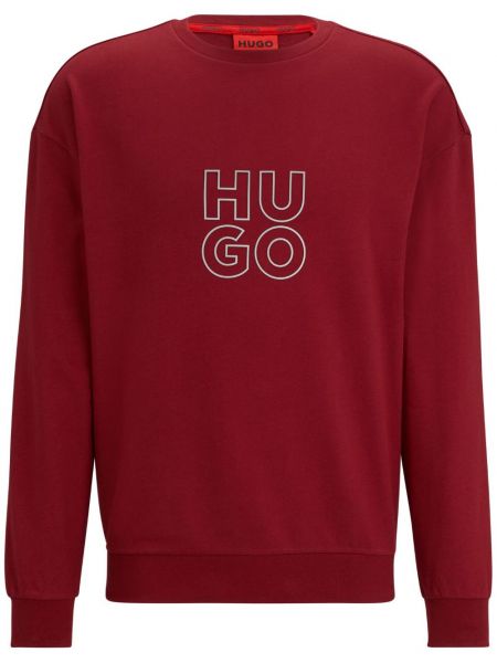 Bluza bawełniana z nadrukiem Hugo czerwona