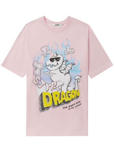 T-shirt aus baumwoll mit print Sjyp pink