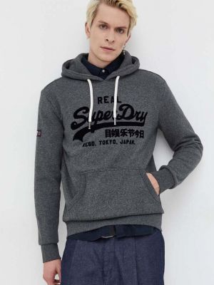 Pulover s kapuco Superdry siva