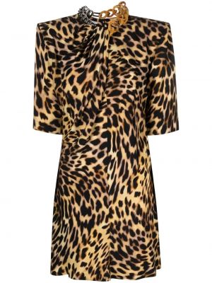 Šaty s potlačou s leopardím vzorom Stella Mccartney