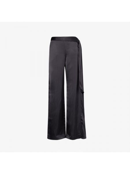 Широкие атласные брюки со средней посадкой Stine Goya черный
