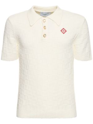 Памучна поло тениска Casablanca бяло