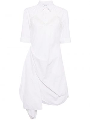 Φόρεμα σε στυλ πουκάμισο ντραπέ Pushbutton λευκό