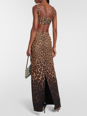 Crop top cu imagine cu model leopard Valentino negru