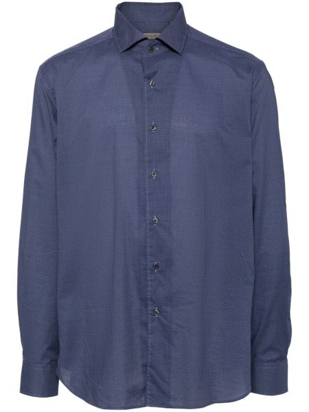 Bavlněná dlouhá košile Corneliani modrá