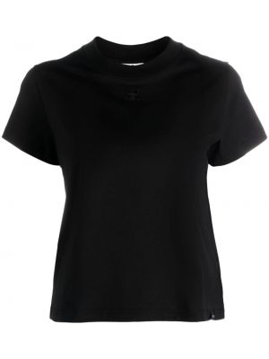 Jersey t-shirt mit rundem ausschnitt Courreges schwarz