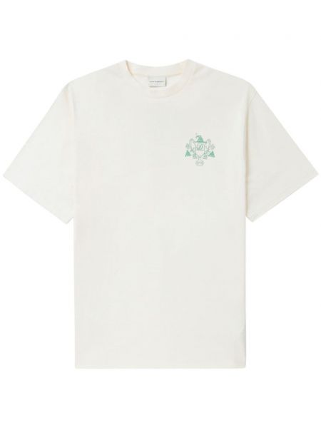 T-shirt aus baumwoll mit print Drôle De Monsieur weiß