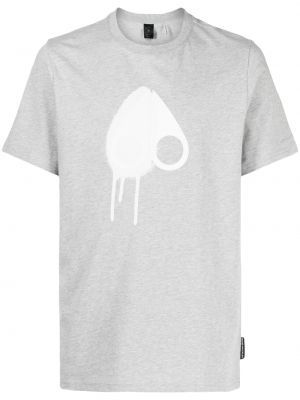 T-shirt con stampa Moose Knuckles grigio