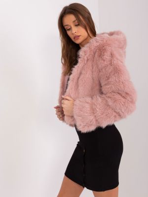 Μπουφάν με γούνα Fashionhunters ροζ