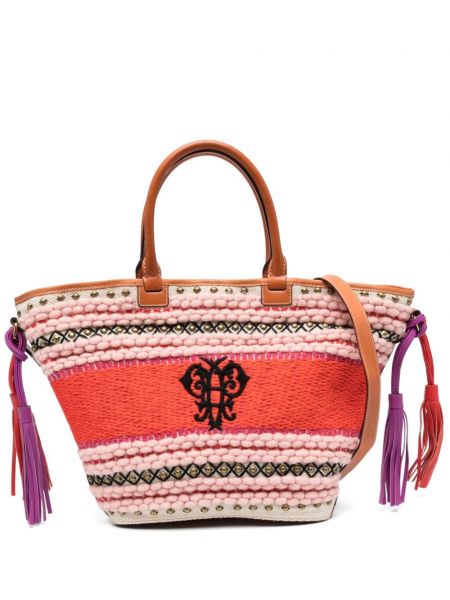 PUCCI sac cabas rayé à logo brodé rouge
