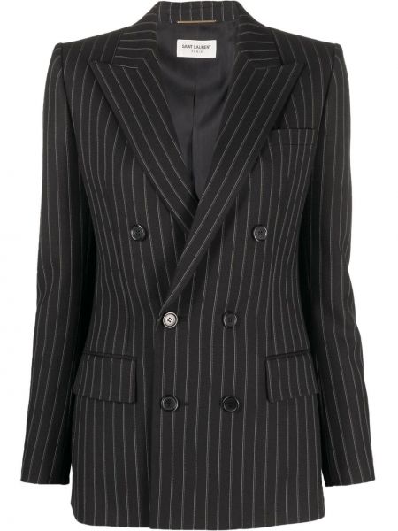 Stripete lang blazer Saint Laurent svart