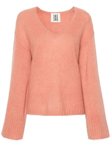 Пуловер с v-образно деколте By Malene Birger розово