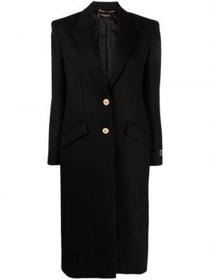 Černý vlněný kabát Versace