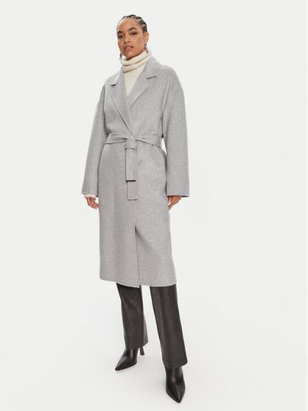 Μάλλινο παλτό χειμωνιάτικο Calvin Klein γκρι