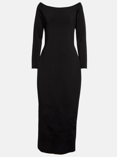 Μίντι φόρεμα από ζέρσεϋ The Row μαύρο