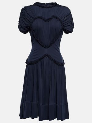 Мини рокля от джърси Victoria Beckham синьо
