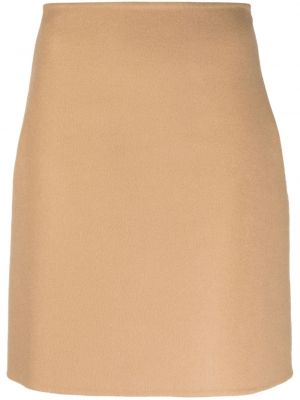 Vlněné mini sukně Ermanno Scervino hnědé