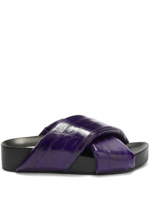 Kožené sandále Jil Sander fialová