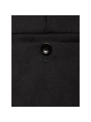 Spodnie wełniane żakardowe Gucci czarne