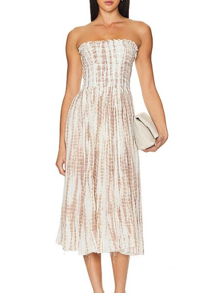 Maxikleid mit print Free People beige