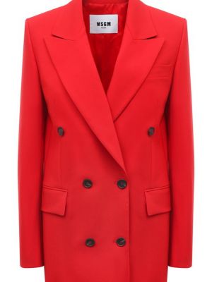 Шерстяной пиджак Msgm красный