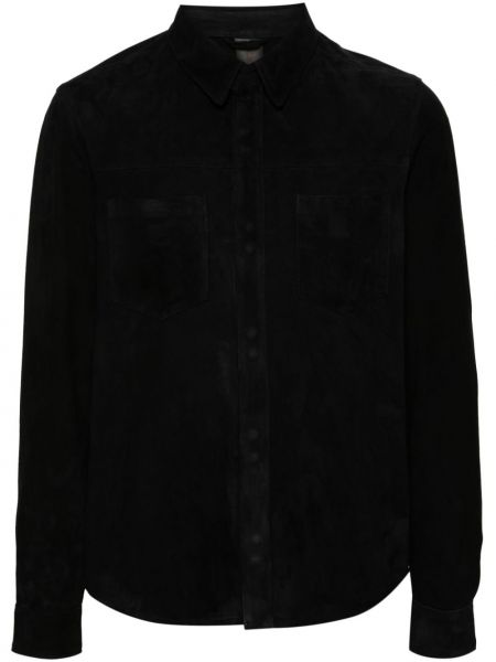 Košulja od brušene kože Giorgio Brato crna