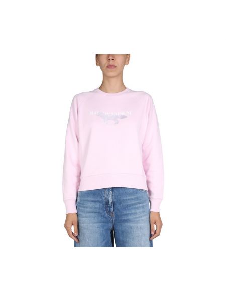 Bluza dresowa z haftem Maison Kitsune, różowy