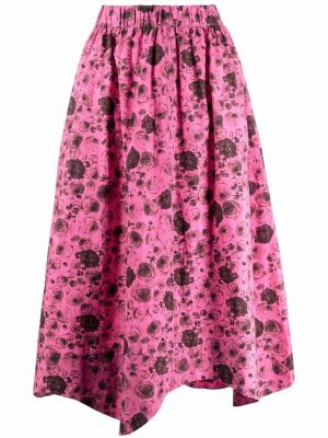 Falda de flores con estampado Ganni rosa