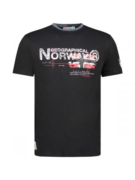Majica kratki rukavi Geographical Norway crna