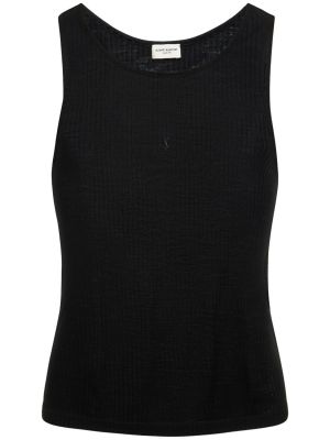 Μάλλινο πουκάμισο Saint Laurent μαύρο