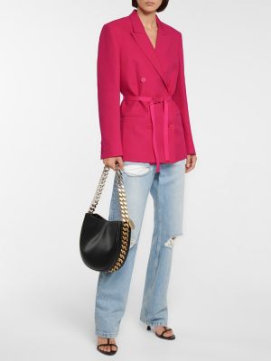 Vlněná bunda Stella Mccartney růžová