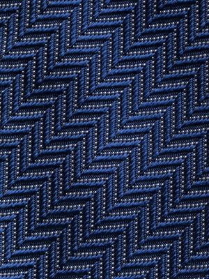 Žakárová hedvábná kravata se vzorem rybí kosti Tom Ford modrá