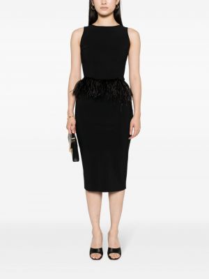 Midi šaty z peří Chiara Boni La Petite Robe černé