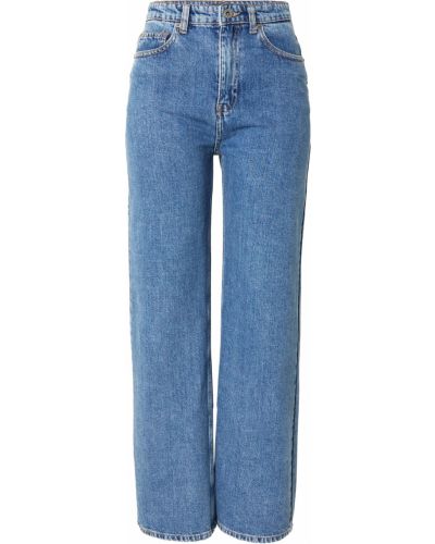 Bavlnené džínsy s vysokým pásom na zips Dorothy Perkins - modrá