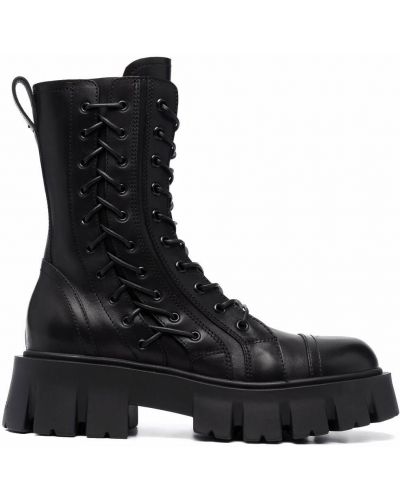 Ankle boots sznurowane koronkowe chunky Premiata czarne