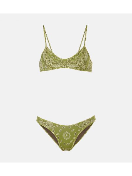 Paisley bikini The Attico grøn