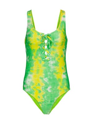 Bañador con estampado tie dye Ganni verde