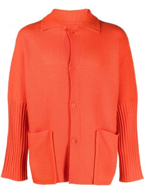 Cardigan en tricot plissé Homme Plissé Issey Miyake orange