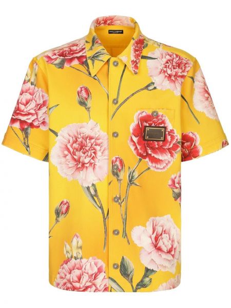Camicia a fiori Dolce & Gabbana giallo