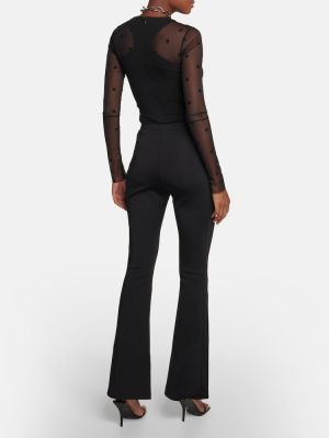 Pantaloni cu picior drept cu talie înaltă Givenchy negru