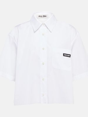 Βαμβακερό πουκάμισο Miu Miu λευκό